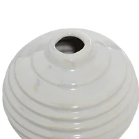 White Stoneware Modern Vase Set