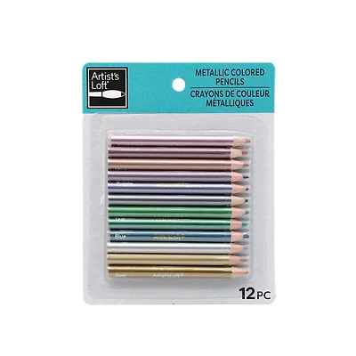 Mini Metallic Colored Pencils, 12ct. by Artist's Loft®