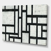 Designart - Black and White Labyrinth geometric