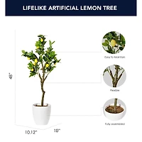 American Art Decor 4ft. Lemon Tree in White Ceramic Pot