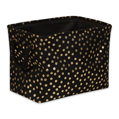 Medium Polyester Rectangle Bin With Gold Dots