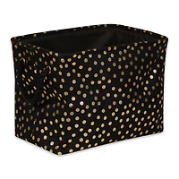 Medium Polyester Rectangle Bin With Gold Dots