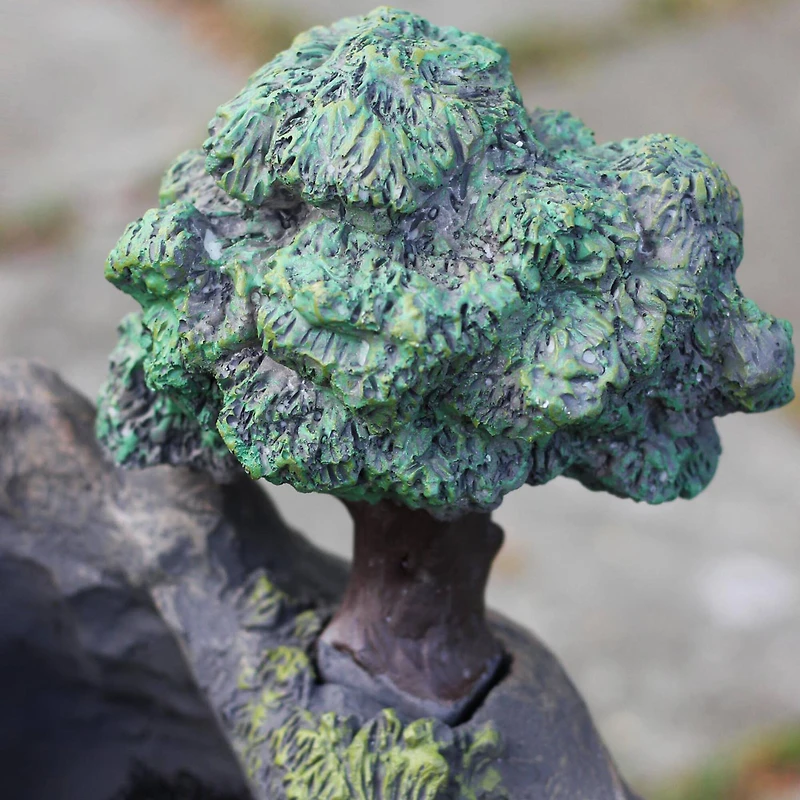 24.5" Solar LED Lighted Mushrooms by Waterfall Outdoor Patio Garden Water Fountain