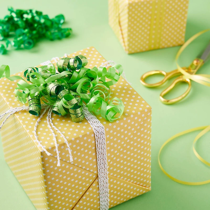 12 Pack: Lime Green Curling Ribbon Bow by Celebrate It™