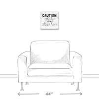 Caution Dog Kisses Canvas Wall Art