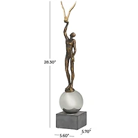 2ft. Silver People Sculpture with Stainless Steel Accents