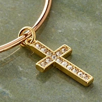 Charmalong™ 14K Gold Plated Pavé Cross Charm by Bead Landing™