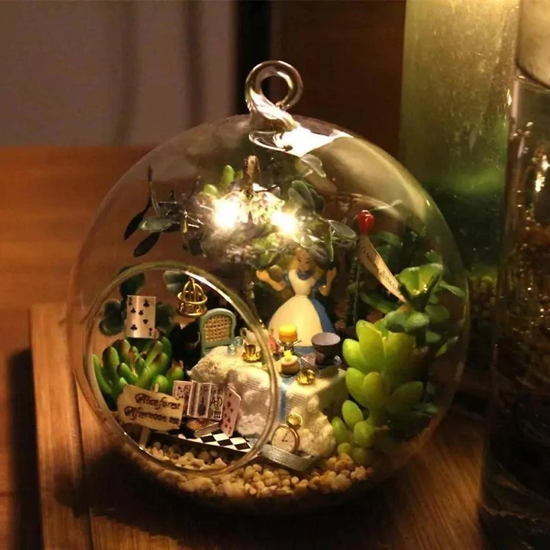 Wizardi Miniature Roombox Alice Forest Afternoon Tea Dollhouse Kit