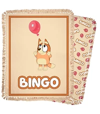 Bluey 48" Bingo with a Balloon No Sew Fleece Throw Kit
