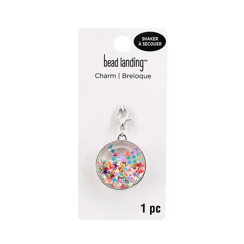 Rhodium Circle Shaker Charm by Bead Landing™