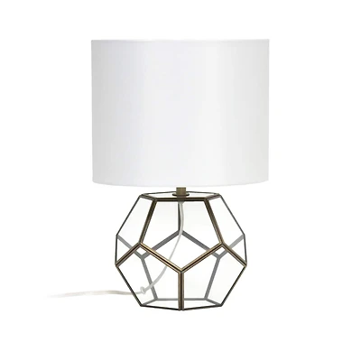 Lalia Home 15.5" Transparent Octagonal Brass Table Lamp