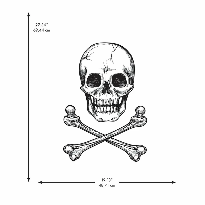 RoomMates Skull Glow In The Dark Peel & Stick Giant Wall Decal