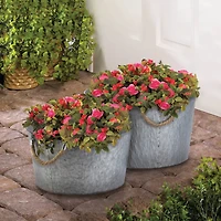 Galvanized Textured Bucket Set
