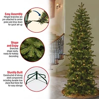 6.5ft. Pre-Lit Feel Real® Prescott Pencil Slim Artificial Christmas Tree, Clear Lights
