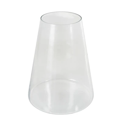 12.5" Clear Wide Cone-Shaped Glass Vase