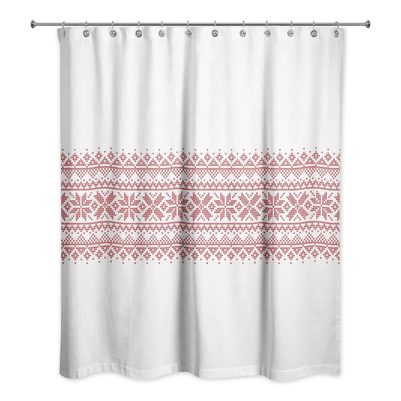 Knit Snowflakes Shower Curtain