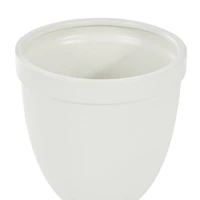 22" White Ceramic Fluted Urn Jar
