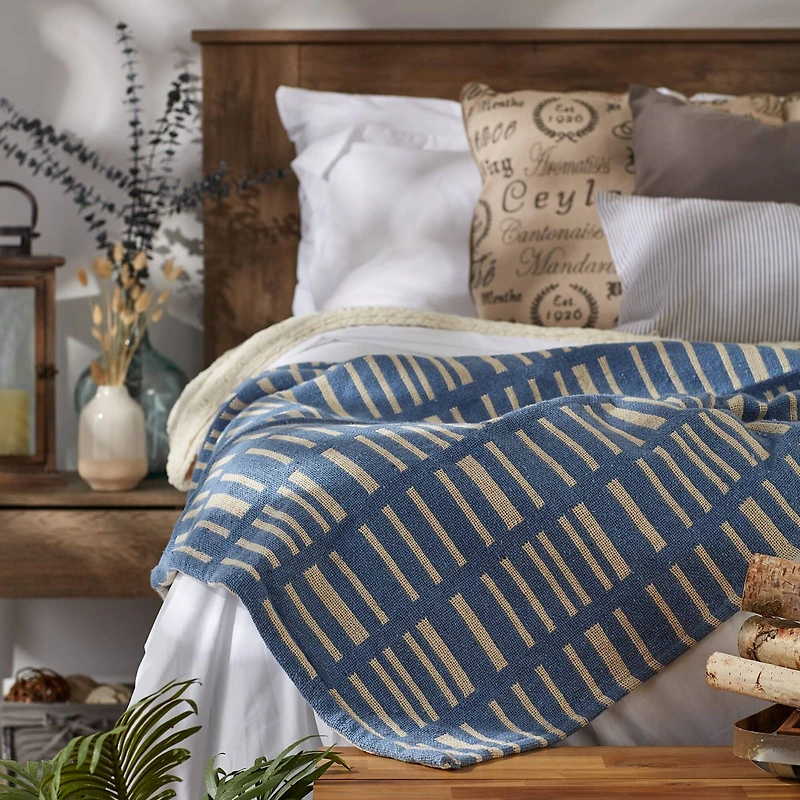 DII® Stonewash Blue Urban Jacquard Throw