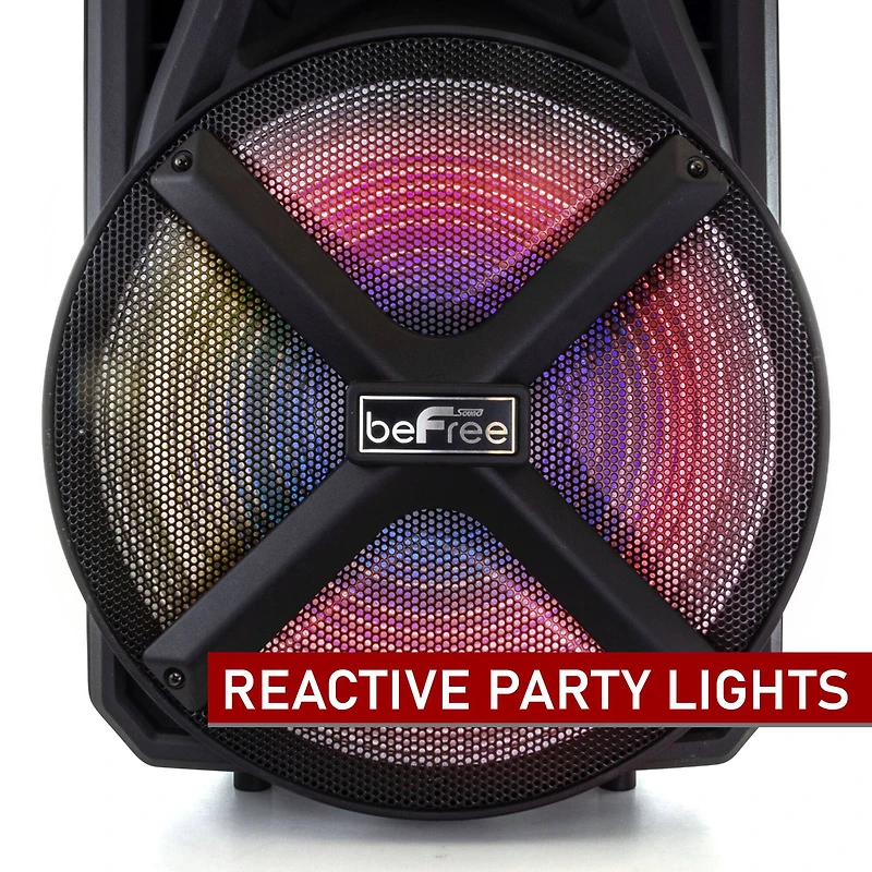 beFree Sound 15" Bluetooth Portable Rechargeable Party Speaker