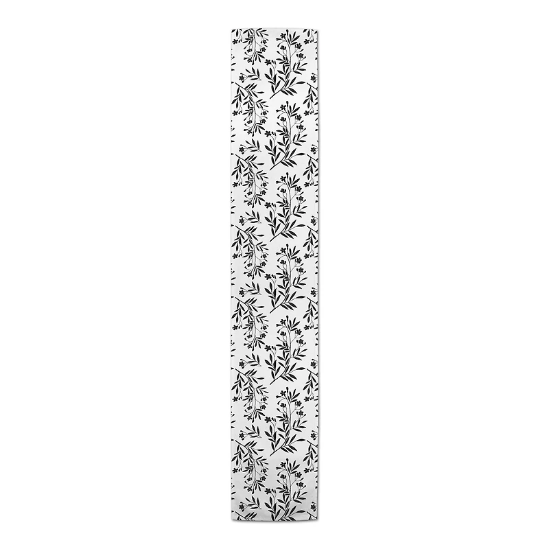 Monochromatic Floral Bunch 16" x 90" Cotton Twill Runner