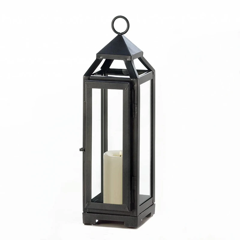 12.75" Black Tall Slate Lantern