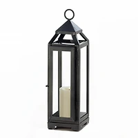 12.75" Black Tall Slate Lantern