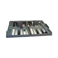 18" Gray Vinyl Backgammon Set