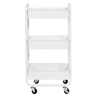 Honey Can Do White 3-Tier Metal Rolling Cart