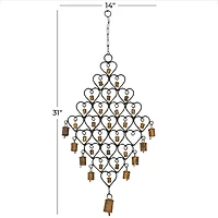 31" Brass Metal Heart Eclectic Windchime