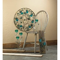 23'' Peacock Plumes Circular Candle Wall Sconce