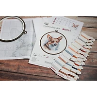 Luca-S Welsh Corgi Counted Cross Stitch Kit with Display Hoop