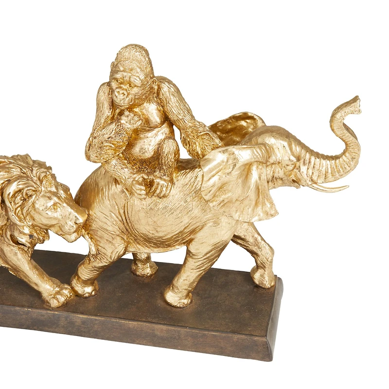 12" Gold Glam Jungle Sculpture