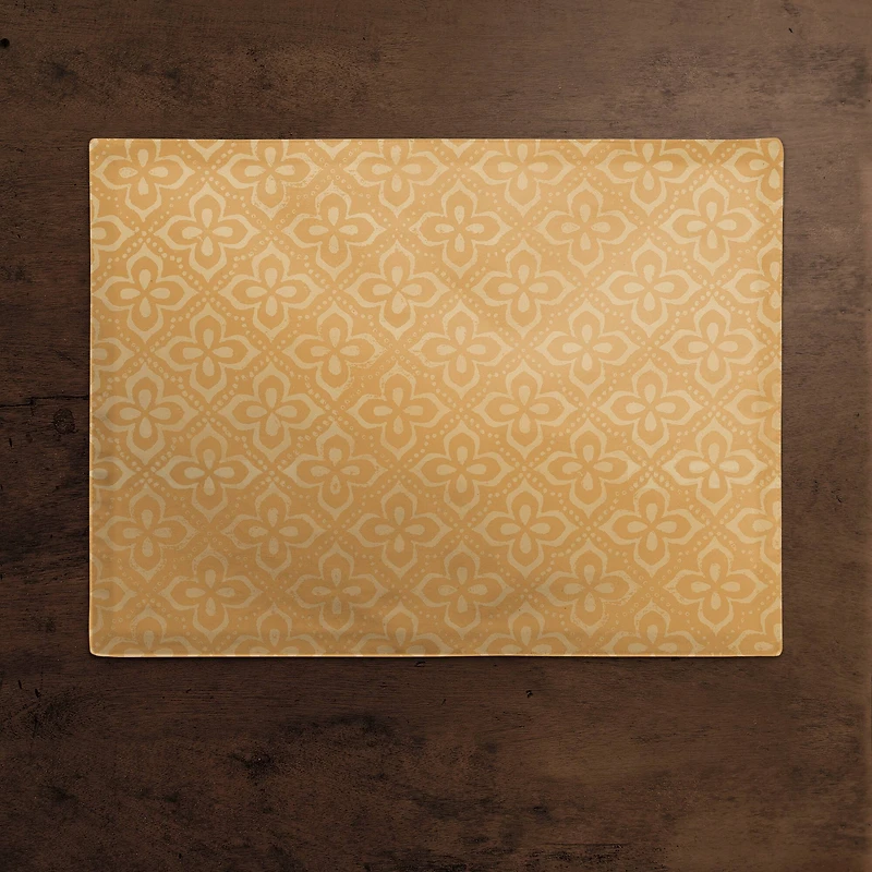 Yellow Medallion Pattern 18" x 14" Cotton Twill Placemat