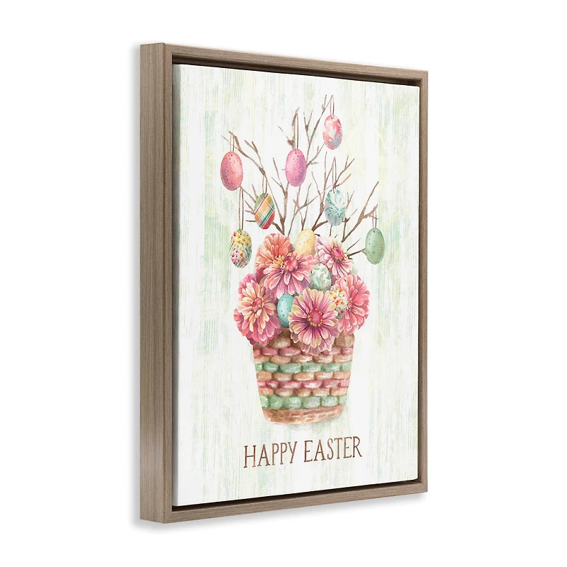 Stupell Industries Happy Easter Bouquet Floater Framed Art