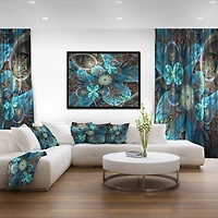 Designart - Fractal Blue Flowers
