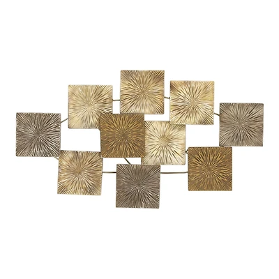 Gold Contemporary Abstract Metal Wall Décor, 43" x 24"
