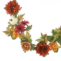 6ft. Orange & Yellow Mum, Hydrangea & Pumpkin Garland by Ashland®