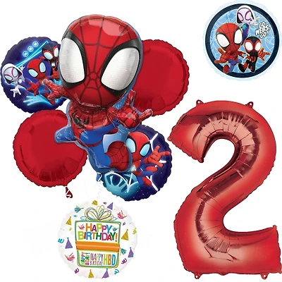 Spidey and Friends Birthday Age 8-Piece Foil Balloon Bouquet