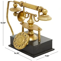 14" Gold Metal Telephone Sculpture
