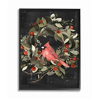 Stupell Industries Red Cardinal In Wreath Design Framed Wall Art