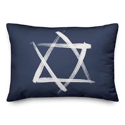Brush Stroke Star of David 14x20 Spun Poly Pillow