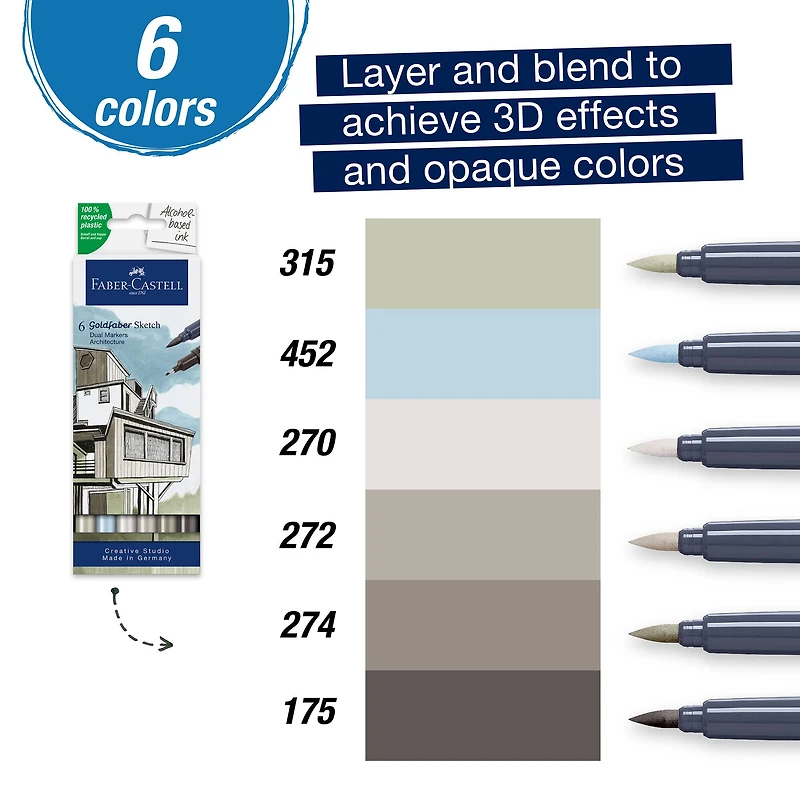 Faber-Castell® Goldfaber Sketch Architecture Dual Tip Alcohol Markers