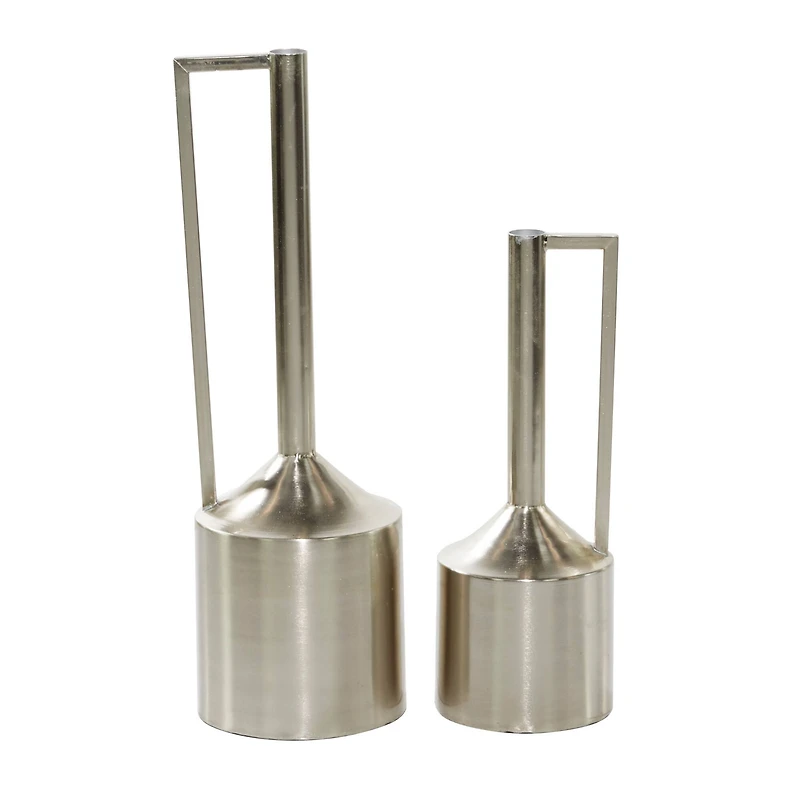 Silver Metal Glam Vase Set