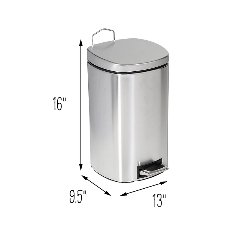 Honey Can Do 12-Liter Stainless Steel Step Trash Can