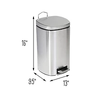 Honey Can Do 12-Liter Stainless Steel Step Trash Can