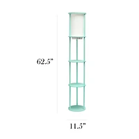 Simple Designs™ 62.5" Round Floor Lamp with 2 USB Ports and 1 Outlet