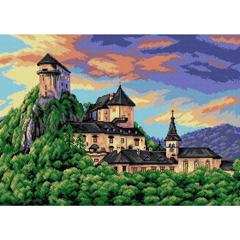 Orchidea Orava Castle Gobelin Canvas Cross Stitch Kit
