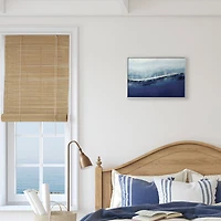 Stupell Industries Abstract Ocean Waves Blue Stormy Sky in Gray Frame Wall Art