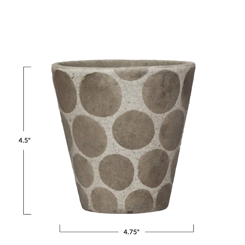 5'' Terra-Cotta Planter with Wax Relief Dots