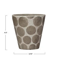 5'' Terra-Cotta Planter with Wax Relief Dots